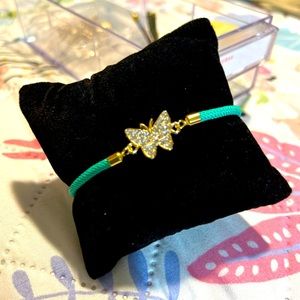 Ringstones butterfly bracelet green & gold